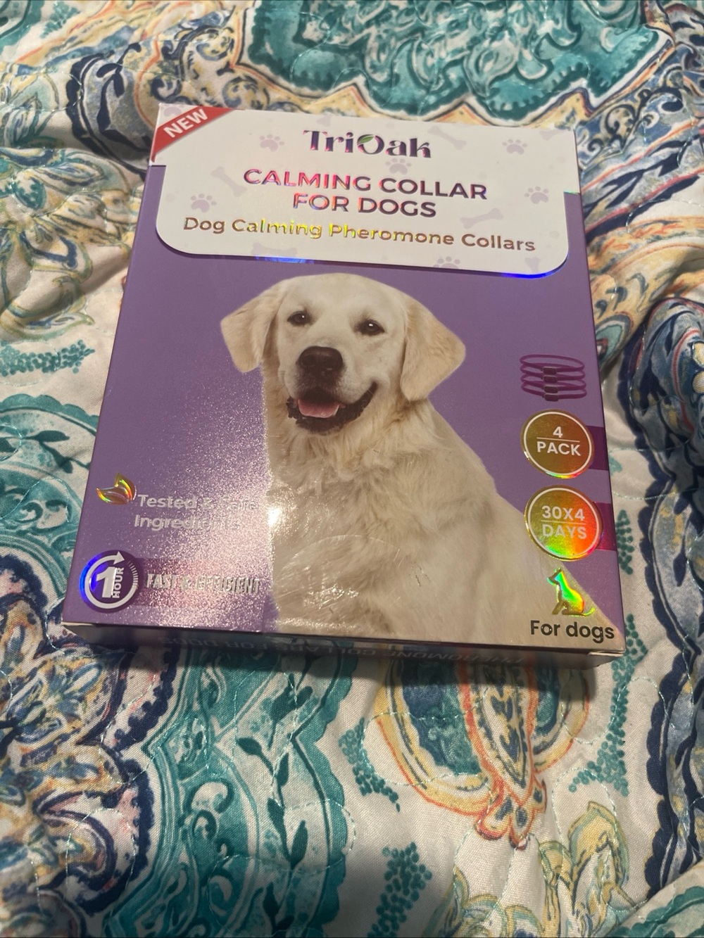 Calming Dog Collar - Purple - 4 Pack plus 2 additional in sealed cellophane